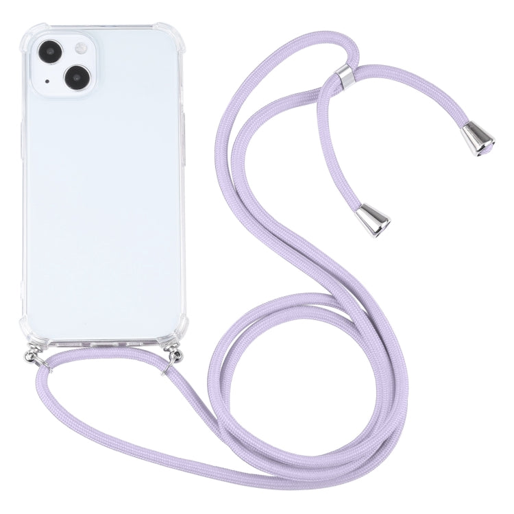 Custodia TPU trasparente antiurto con cordino per iPhone 13 mini