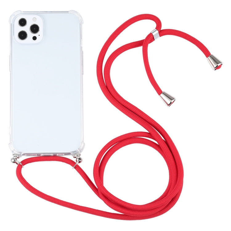 Custodia protettiva in TPU trasparente antiurto a quattro angoli con cordino, For iPhone 13 Pro