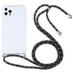 Custodia TPU trasparente antiurto con cordino per iPhone 13 Pro