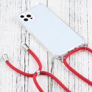 Custodia protettiva in TPU trasparente antiurto a quattro angoli con cordino, For iPhone 13 Pro Max