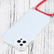 Custodia protettiva in TPU trasparente antiurto a quattro angoli con cordino, For iPhone 13 Pro Max
