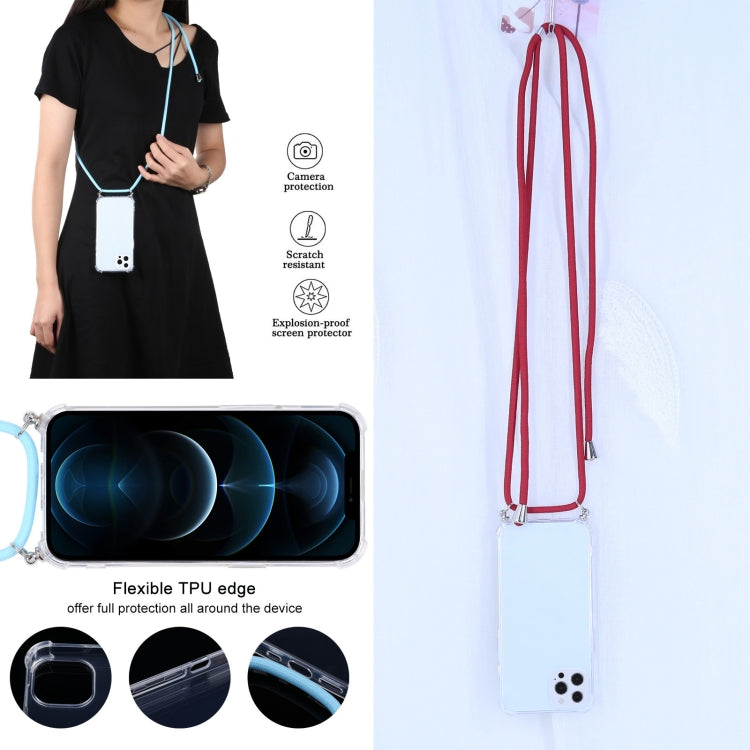 Custodia TPU trasparente antiurto con cordino per iPhone 13 Pro M
