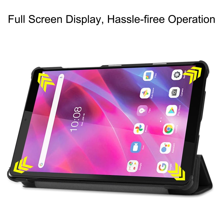 Custer Texture custodia orizzontale in pelle flip con supporto a tre pieghe, For Lenovo Tab M8 3rd Gen