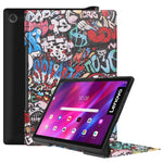 Custodia in pelle Custer con motivo a disegno colorato a vibrazione orizzontale con supporto e funzione Sleep / Wake-up, For Lenovo Yoga Tab 11