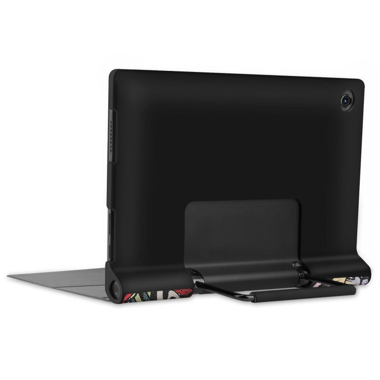 Custodia in pelle Custer con motivo a disegno colorato a vibrazione orizzontale con supporto e funzione Sleep / Wake-up, For Lenovo Yoga Tab 11
