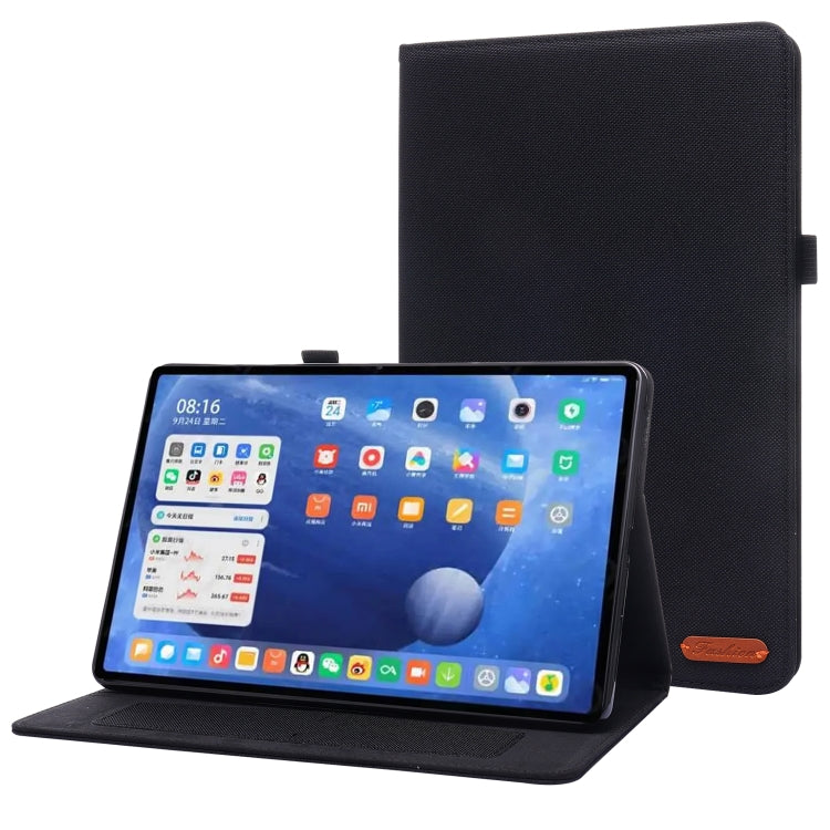 Flip orizzontale TPU + custodia protettiva in pelle PU tessuto con clip per biglietti da visita, For Xiaomi Pad 5 / 5 Pro