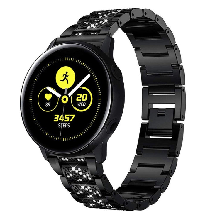 Cinturino di ricambio con cinturino in acciaio diamantato a tre sfere, For Samsung Galaxy Watch Active2