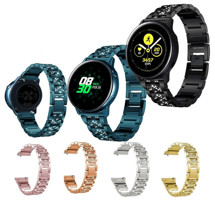 Cinturino di ricambio con cinturino in acciaio diamantato a tre sfere, For Samsung Galaxy Watch Active2