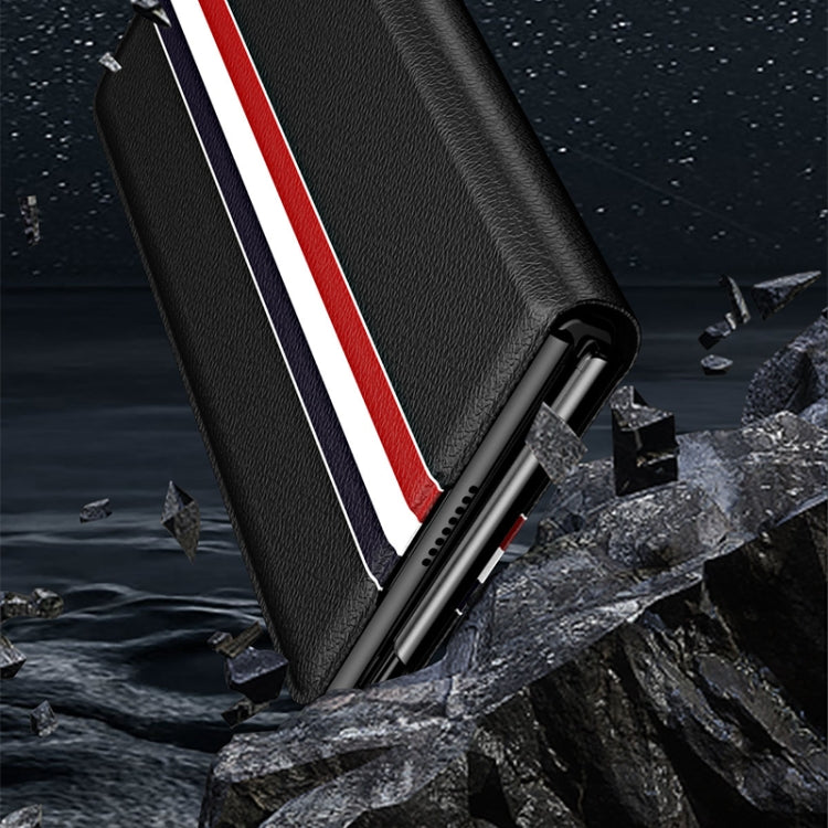 Custodia in pelle con slot per schede PU texture litchi con supporto, For Samsung Galaxy Z Fold2 5G, For Samsung Galaxy Z Fold3 5G