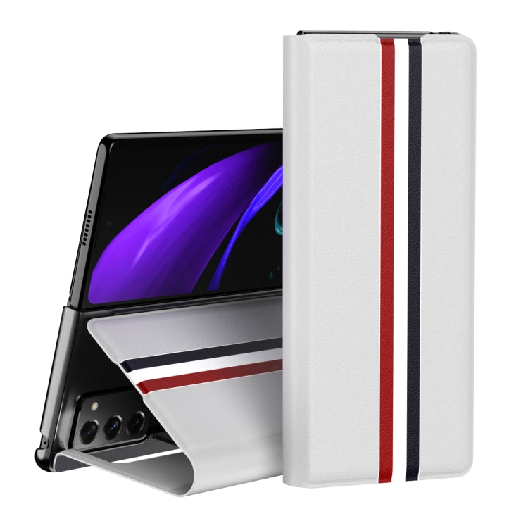 Custodia in pelle con slot per schede PU texture litchi con supporto, For Samsung Galaxy Z Fold2 5G, For Samsung Galaxy Z Fold3 5G