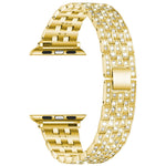 Cinturino di ricambio con cinturino in acciaio diamantato a cinque sfere per la serie Apple Watch, 7 41mm / 6 & SE & 5 & 4 40mm / 3 & 2 & 1 38mm, 7 45mm / 6 & SE & 5 & 4 44mm / 3 & 2 & 1 42mm
