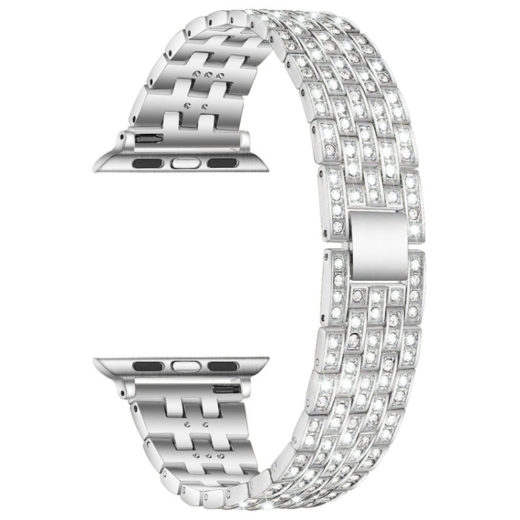 Cinturino di ricambio con cinturino in acciaio diamantato a cinque sfere per la serie Apple Watch, 7 41mm / 6 & SE & 5 & 4 40mm / 3 & 2 & 1 38mm, 7 45mm / 6 & SE & 5 & 4 44mm / 3 & 2 & 1 42mm