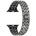 Cinturino di ricambio con cinturino in acciaio diamantato a cinque sfere per la serie Apple Watch, 7 41mm / 6 & SE & 5 & 4 40mm / 3 & 2 & 1 38mm, 7 45mm / 6 & SE & 5 & 4 44mm / 3 & 2 & 1 42mm
