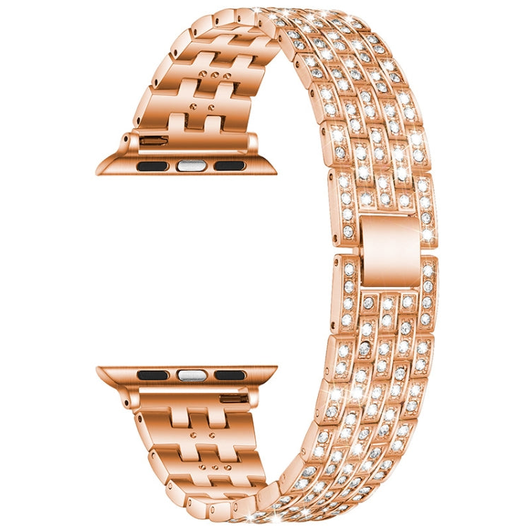 Cinturino di ricambio con cinturino in acciaio diamantato a cinque sfere per la serie Apple Watch, 7 41mm / 6 & SE & 5 & 4 40mm / 3 & 2 & 1 38mm, 7 45mm / 6 & SE & 5 & 4 44mm / 3 & 2 & 1 42mm