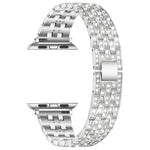 Cinturino di ricambio con cinturino in acciaio diamantato a cinque sfere per la serie Apple Watch, 7 41mm / 6 & SE & 5 & 4 40mm / 3 & 2 & 1 38mm, 7 45mm / 6 & SE & 5 & 4 44mm / 3 & 2 & 1 42mm