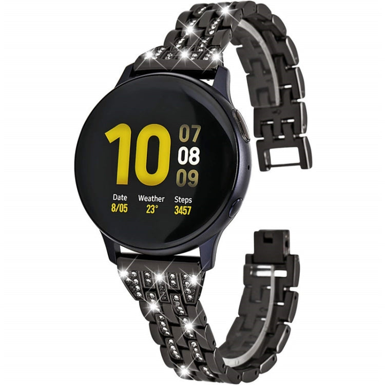 Per Samsung Smart Watch cinturino di ricambio in acciaio diamantato a doppia fila, 22mm