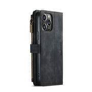 CaseMe-C30 PU + TPU Custodia multifunzionale orizzontale in pelle con flip con supporto e slot per schede e portafoglio e tasca con cerniera, For iPhone 13 Pro Max, For iPhone 13 Pro, For iPhone 13, For iPhone 13 mini