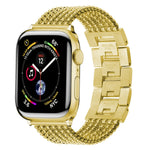 Cinturino di ricambio per cinturino in acciaio a tre perline a sei catene per la serie Apple Watch, 7 41mm / 6 & SE & 5 & 4 40mm / 3 & 2 & 1 38mm, 7 45mm / 6 & SE & 5 & 4 44mm / 3 & 2 & 1 42mm