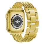 Cinturino di ricambio per cinturino in acciaio a tre perline a sei catene per la serie Apple Watch, 7 41mm / 6 & SE & 5 & 4 40mm / 3 & 2 & 1 38mm, 7 45mm / 6 & SE & 5 & 4 44mm / 3 & 2 & 1 42mm