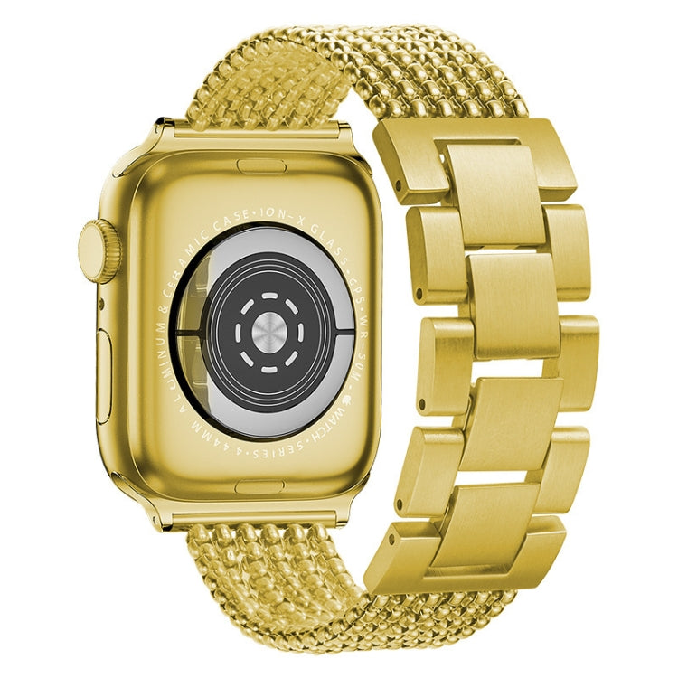 Cinturino di ricambio per cinturino in acciaio a tre perline a sei catene per la serie Apple Watch, 7 41mm / 6 & SE & 5 & 4 40mm / 3 & 2 & 1 38mm, 7 45mm / 6 & SE & 5 & 4 44mm / 3 & 2 & 1 42mm