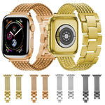 Cinturino di ricambio per cinturino in acciaio a tre perline a sei catene per la serie Apple Watch, 7 41mm / 6 & SE & 5 & 4 40mm / 3 & 2 & 1 38mm, 7 45mm / 6 & SE & 5 & 4 44mm / 3 & 2 & 1 42mm