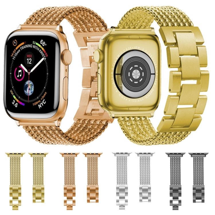 Cinturino di ricambio per cinturino in acciaio a tre perline a sei catene per la serie Apple Watch, 7 41mm / 6 & SE & 5 & 4 40mm / 3 & 2 & 1 38mm, 7 45mm / 6 & SE & 5 & 4 44mm / 3 & 2 & 1 42mm
