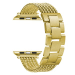 Cinturino di ricambio per cinturino in acciaio a tre perline a sei catene per la serie Apple Watch, 7 41mm / 6 & SE & 5 & 4 40mm / 3 & 2 & 1 38mm, 7 45mm / 6 & SE & 5 & 4 44mm / 3 & 2 & 1 42mm