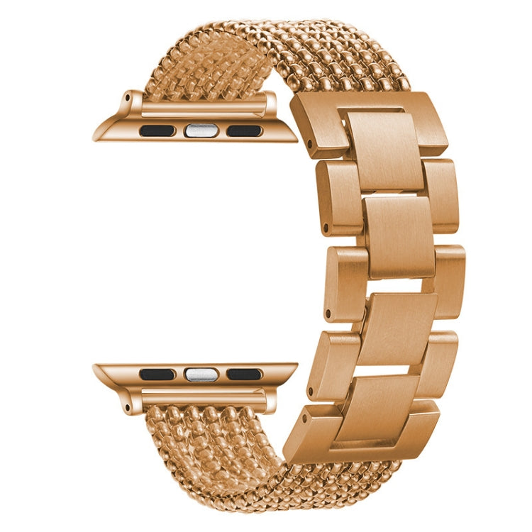 Cinturino di ricambio per cinturino in acciaio a tre perline a sei catene per la serie Apple Watch, 7 41mm / 6 & SE & 5 & 4 40mm / 3 & 2 & 1 38mm, 7 45mm / 6 & SE & 5 & 4 44mm / 3 & 2 & 1 42mm