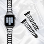 Cinturino di ricambio per cinturino di ricambio in acciaio diamantato di tipo C per la serie Apple Watch, 7 41mm / 6 & SE & 5 & 4 40mm / 3 & 2 & 1 38mm, 7 45mm / 6 & SE & 5 & 4 44mm / 3 & 2 & 1 42mm