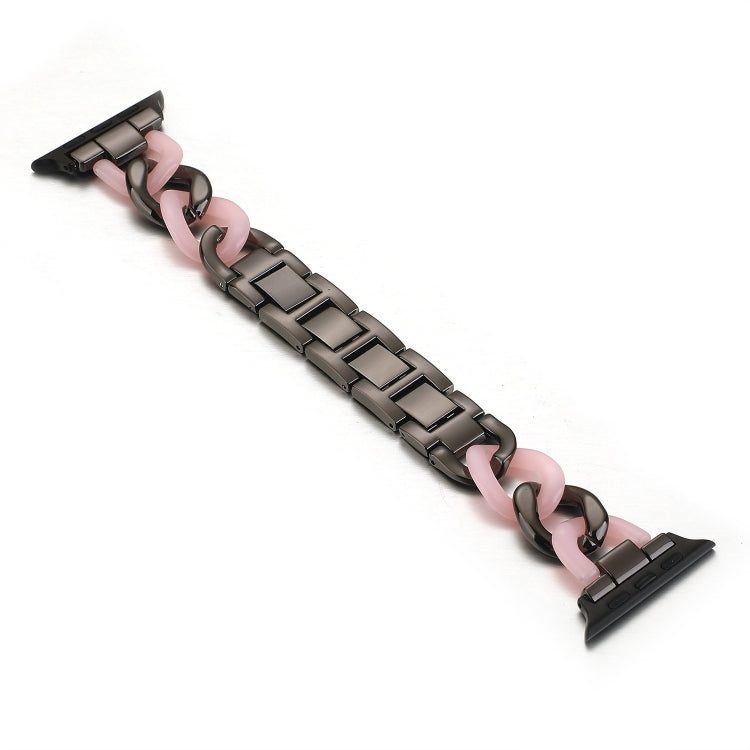 Catena da cowboy + cinturino di ricambio in metallo con cinturino in resina per la serie Apple Watch, 7 41mm / 6 & SE & 5 & 4 40mm / 3 & 2 & 1 38mm, 7 45mm / 6 & SE & 5 & 4 44mm / 3 & 2 & 1 42mm