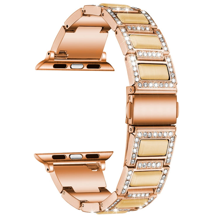 Cinturino di ricambio per cinturino di ricambio con tre perle di diamanti + pietre preziose per la serie Apple Watch, 7 41mm / 6 & SE & 5 & 4 40mm / 3 & 2 & 1 38mm, 7 45mm / 6 & SE & 5 & 4 44mm / 3 & 2 & 1 42mm