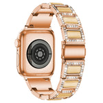 Cinturino di ricambio per cinturino di ricambio con tre perle di diamanti + pietre preziose per la serie Apple Watch, 7 41mm / 6 & SE & 5 & 4 40mm / 3 & 2 & 1 38mm, 7 45mm / 6 & SE & 5 & 4 44mm / 3 & 2 & 1 42mm