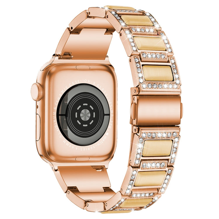 Cinturino di ricambio per cinturino di ricambio con tre perle di diamanti + pietre preziose per la serie Apple Watch, 7 41mm / 6 & SE & 5 & 4 40mm / 3 & 2 & 1 38mm, 7 45mm / 6 & SE & 5 & 4 44mm / 3 & 2 & 1 42mm