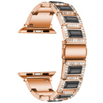 Cinturino di ricambio per cinturino di ricambio con tre perle di diamanti + pietre preziose per la serie Apple Watch, 7 41mm / 6 & SE & 5 & 4 40mm / 3 & 2 & 1 38mm, 7 45mm / 6 & SE & 5 & 4 44mm / 3 & 2 & 1 42mm