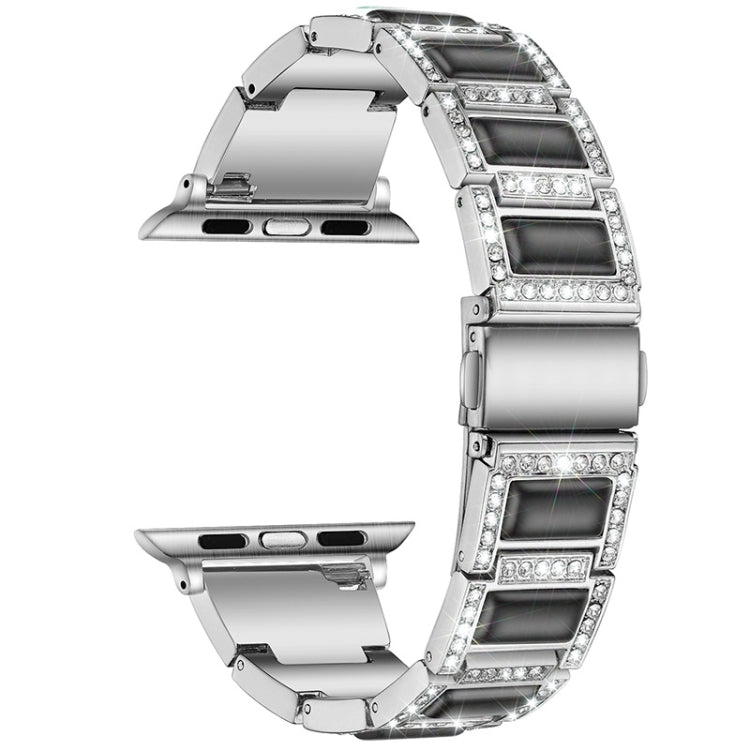 Cinturino di ricambio per cinturino di ricambio con tre perle di diamanti + pietre preziose per la serie Apple Watch, 7 41mm / 6 & SE & 5 & 4 40mm / 3 & 2 & 1 38mm, 7 45mm / 6 & SE & 5 & 4 44mm / 3 & 2 & 1 42mm