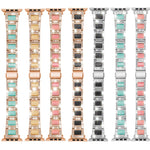 Cinturino di ricambio per cinturino di ricambio con tre perle di diamanti + pietre preziose per la serie Apple Watch, 7 41mm / 6 & SE & 5 & 4 40mm / 3 & 2 & 1 38mm, 7 45mm / 6 & SE & 5 & 4 44mm / 3 & 2 & 1 42mm
