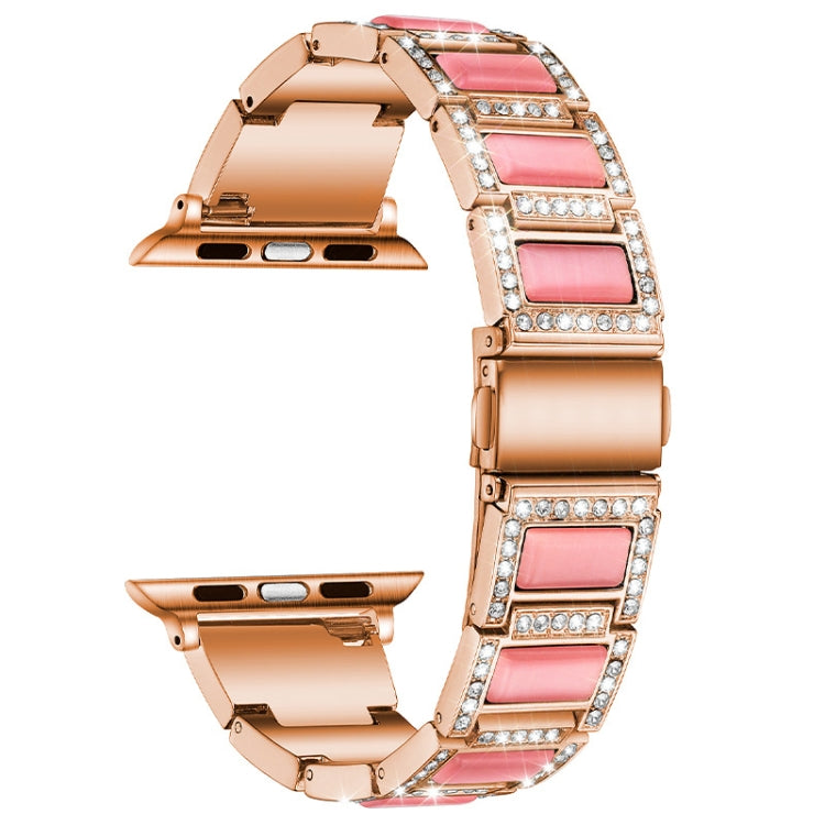 Cinturino di ricambio per cinturino di ricambio con tre perle di diamanti + pietre preziose per la serie Apple Watch, 7 41mm / 6 & SE & 5 & 4 40mm / 3 & 2 & 1 38mm, 7 45mm / 6 & SE & 5 & 4 44mm / 3 & 2 & 1 42mm
