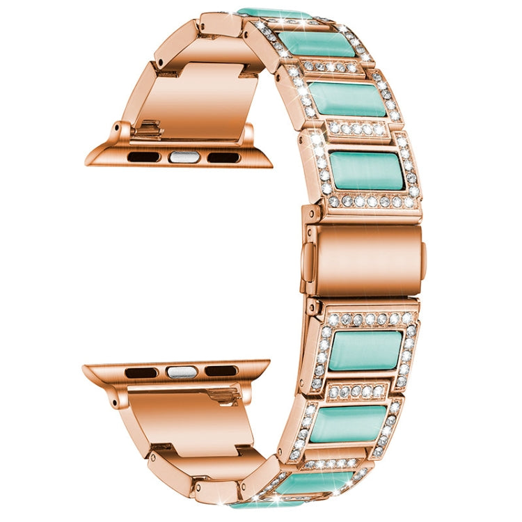 Cinturino di ricambio per cinturino di ricambio con tre perle di diamanti + pietre preziose per la serie Apple Watch, 7 41mm / 6 & SE & 5 & 4 40mm / 3 & 2 & 1 38mm, 7 45mm / 6 & SE & 5 & 4 44mm / 3 & 2 & 1 42mm