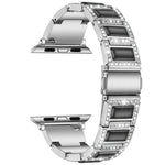 Cinturino di ricambio per cinturino di ricambio con tre perle di diamanti + pietre preziose per la serie Apple Watch, 7 41mm / 6 & SE & 5 & 4 40mm / 3 & 2 & 1 38mm, 7 45mm / 6 & SE & 5 & 4 44mm / 3 & 2 & 1 42mm