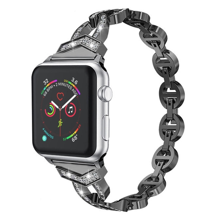Cinturino di ricambio per cinturino di ricambio in acciaio inossidabile con diamanti per la serie Apple Watch, 7 41mm / 6 & SE & 5 & 4 40mm / 3 & 2 & 1 38mm, 7 45mm / 6 & SE & 5 & 4 44mm / 3 & 2 & 1 42mm
