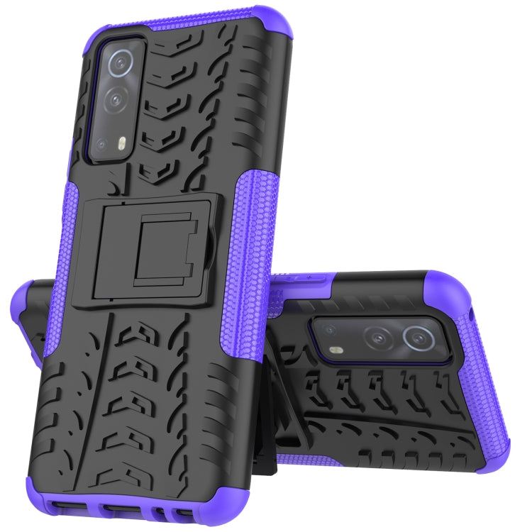Custodia protettiva antiurto in TPU + PC per pneumatici con supporto, For OnePlus Nord 2 5G, For OPPO A94 4G, For OPPO Realme V13 5G, For Sony Xperia 1 III, For Vivo iQOO Z3
