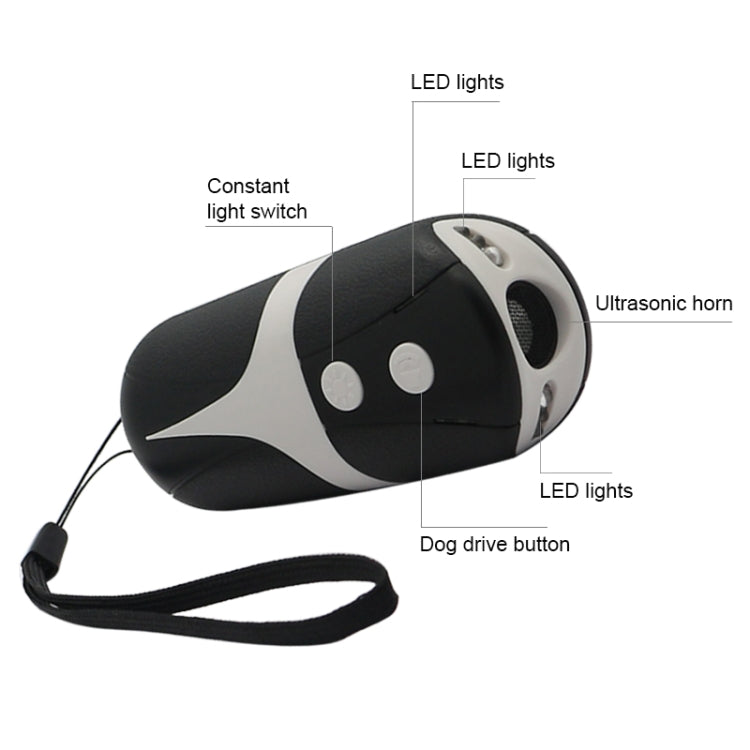 RC-534 Repeller portatile ad ultrasuoni per cani con luci a LED, RC-534