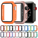 PC antiurto + custodia protettiva in vetro temperato con scatola imballata, For Apple Watch Series 3 & 2 & 1 38mm