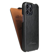 Custodia in pelle PU con vibrazione verticale Fierre Shann Retro Oil Wax Texture, For iPhone 13 Pro Max, For iPhone 13 Pro, For iPhone 13, For iPhone 13 mini