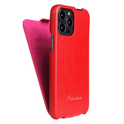 Custodia in pelle PU con vibrazione verticale Fierre Shann Retro Oil Wax Texture, For iPhone 13 Pro Max, For iPhone 13 Pro, For iPhone 13, For iPhone 13 mini