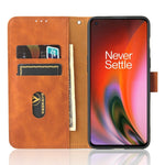 Tinta unita Skin Feel Fibbia magnetica Flip orizzontale Custodia in pelle PU con struttura in vitello con supporto e slot per schede e portafoglio, For OnePlus Nord 2 5G