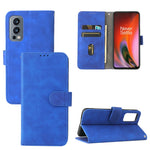 Tinta unita Skin Feel Fibbia magnetica Flip orizzontale Custodia in pelle PU con struttura in vitello con supporto e slot per schede e portafoglio, For OnePlus Nord 2 5G