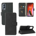 Tinta unita Skin Feel Fibbia magnetica Flip orizzontale Custodia in pelle PU con struttura in vitello con supporto e slot per schede e portafoglio, For OnePlus Nord 2 5G