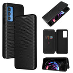 Struttura in fibra di carbonio Flip orizzontale magnetico Custodia in pelle TPU + PC + PU con slot per schede, For Motorola Edge 20 Pro