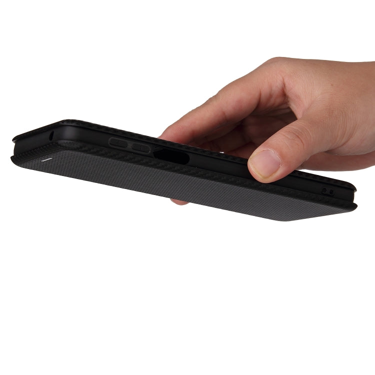 Struttura in fibra di carbonio Flip orizzontale magnetico Custodia in pelle TPU + PC + PU con slot per schede, For Motorola Edge 20 Pro